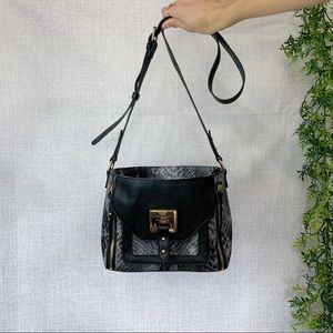 Nicole Miller cross body faux snake skin bag